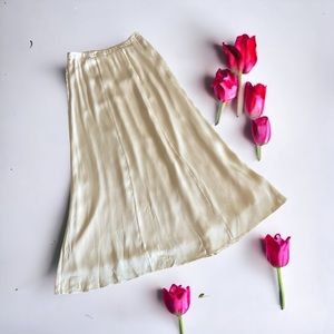 ANINE BING Caroline 100% Silk Beige Midi Skirt